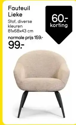 Leen Bakker Fauteuil Lieke aanbieding