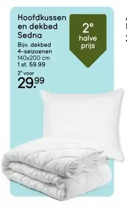Leen Bakker Hoofdkussen en dekbed Sedna aanbieding