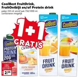 CoopCompact CoolBest Fruit Drink, FruitOntbijt en/of Protein drink aanbieding