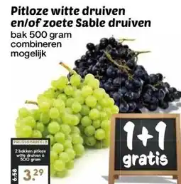 CoopCompact Pitloze witte druiven en/of zoete Sable druiven aanbieding