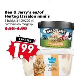 CoopCompact Ben & Jerry's en/of Hertog IJssalon mini's aanbieding