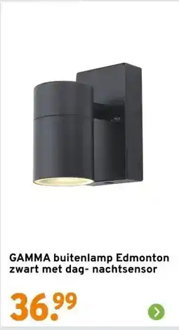GAMMA GAMMA buitenlamp Edmonton zwart met dag- nachtsensor aanbieding