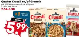 CoopCompact Quaker Cruesli en/of Granola aanbieding