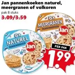 CoopCompact Jan pannenkoeken naturel, meergranen of volkoren aanbieding