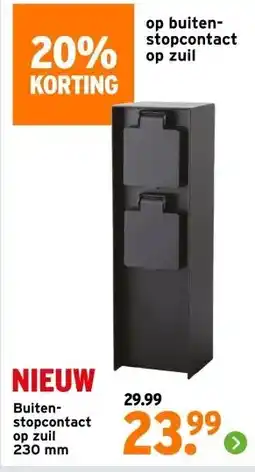 GAMMA Buiten- stopcontact op zuil 230 mm aanbieding