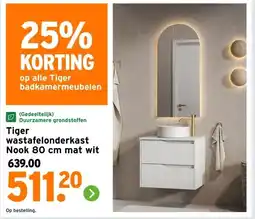 GAMMA Tiger wastafelonderkast Nook 80 cm mat wit aanbieding