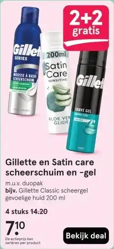 Etos Gillette en Satin care scheerschuim en -gel aanbieding