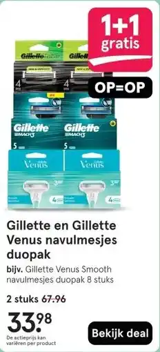 Etos Gillette en Gillette Venus navulmesjes duopak aanbieding