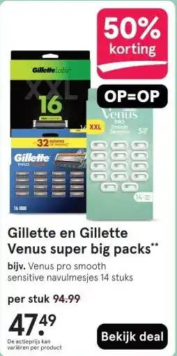 Etos Gillette en Gillette Venus super big packs aanbieding