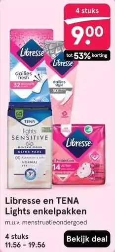 Etos Libresse en TENA Lights enkelpakken aanbieding