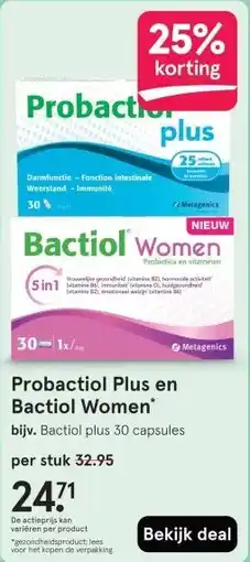 Etos Probactiol Plus en Bactiol Women aanbieding