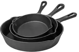 Wehkamp Blackwell Koekenpannenset - Skillet Ø 16, 20 en 25 cm - Gietijzer - Zonder Anti-Aanbaklaa aanbieding