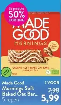Holland & Barrett Mornings Soft Baked Oat Bar Cinnamon Bun BIO - 5x30g aanbieding