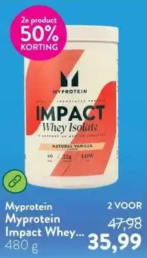 Holland & Barrett Myprotein Impact Whey Isolate Natural Vanille - 480g aanbieding