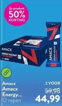 Holland & Barrett Amacx Energy Nougat Cranberry - 12x37g aanbieding