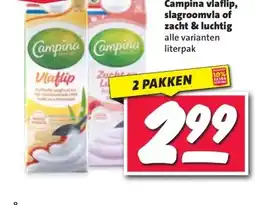 Nettorama Campina vlaflip, slagroomvla of zacht & luchtig aanbieding