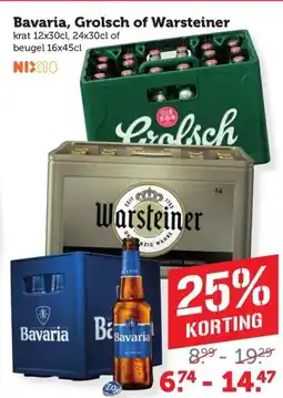 Coop Bavaria, Grolsch of Warsteiner aanbieding