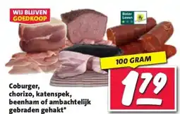 Nettorama Coburger, chorizo, katenspek, beenham of ambachtelijk gebraden gehakt aanbieding