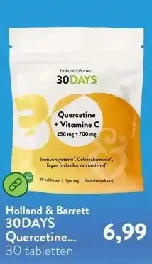 Holland & Barrett 30DAYS Quercetine 250mg + Vitamine C 700mg aanbieding