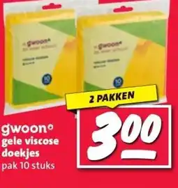 Nettorama gwoono gele viscose doekjes aanbieding