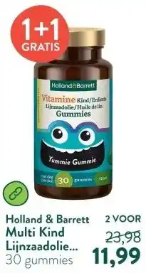 Holland & Barrett Multi Kind Lijnzaadolie Citroensmaak - 30 gummies aanbieding