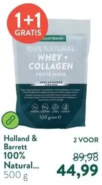 Holland & Barrett 100% Natural Whey Protein Collagen aanbieding