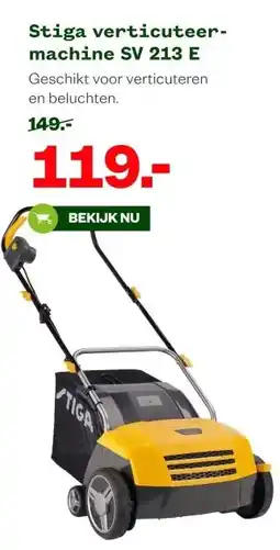 Welkoop Stiga verticuteer- machine SV 213 E aanbieding