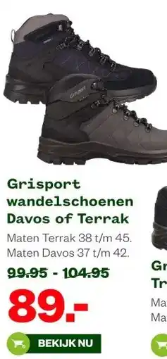Welkoop Grisport wandelschoenen Davos of Terrak aanbieding