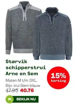 Welkoop Størvik schipperstrui Arne en Sem aanbieding