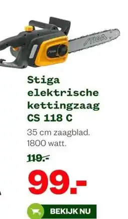 Welkoop Stiga elektrische kettingzaag CS 118 C aanbieding