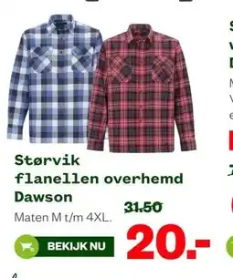 Welkoop Størvik flanellen overhemd Dawson aanbieding