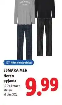 Lidl ESMARA MEN Heren pyjama aanbieding