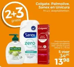 Trekpleister Colgate, Palmolive, Sanex en Unicura aanbieding
