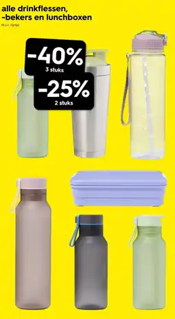 HEMA Alle drinkflessen, bekers en lunchboxen aanbieding
