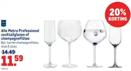 Makro Alle Metro Professional cocktailglazen of champagneflûtes aanbieding
