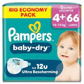 Trekpleister Pampers Baby-Dry Maat 4+ Luiers aanbieding