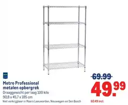 Makro Metro professional metalen opbergrek aanbieding