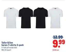 Makro Tailor & son heren-t-shirts aanbieding