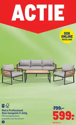Makro Metro professional ateo loungeset 4-delig aanbieding