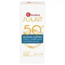 Kruidvat Kruidvat Solait Blemish Control SPF50 Face Sunfluid aanbieding