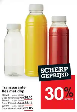 Sligro Transparante fles met dop aanbieding