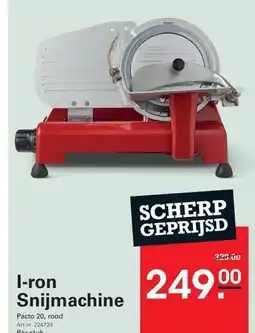 Sligro I-ron Snijmachine aanbieding