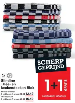 Sligro Slimline Thee- en keukendoeken Blok aanbieding