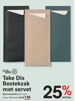 Sligro Take Dis Bestekzak met servet aanbieding