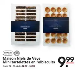 Sligro Maison Niels de Veye Mini tartelettes en rolbiscuits aanbieding