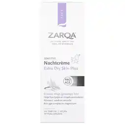 Kruidvat Zarqa Sensitive Extra Dry Skin Plus Nachtcrème aanbieding
