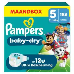 Kruidvat Pampers Baby-Dry Paw Patrol Maat 5 Luiers aanbieding