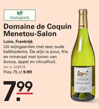 Sligro Domaine de Coquin Menetou-Salon aanbieding