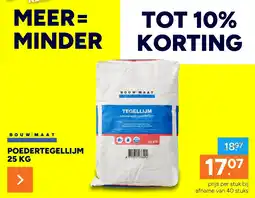 BOUWMAAT Poedertegellijm 25 kg aanbieding