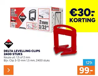 Delta levelling clips 2400 stuks